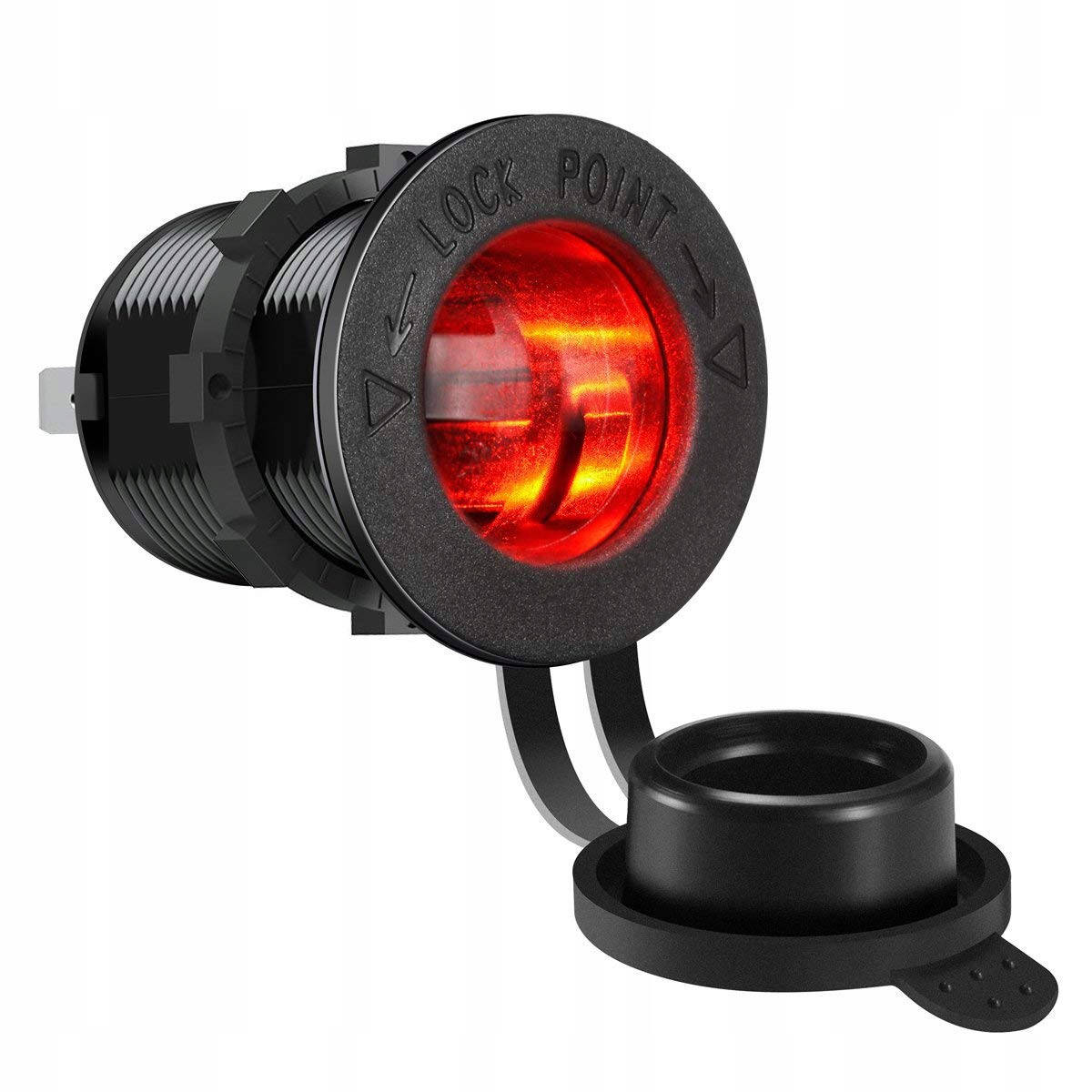 

Гнездо прикуривателя SF-50 врезное с крышкой (без провода, с красной подсветкой)