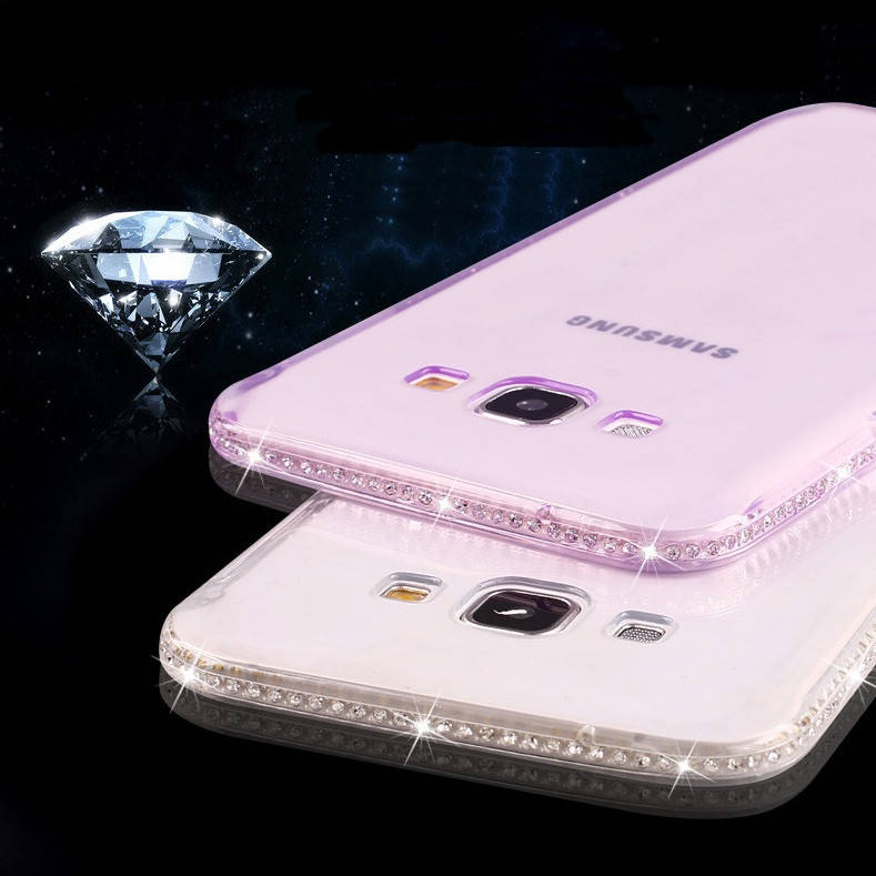 

Чехол для Samsung J5 J500 силиконовый ободок со стразами
