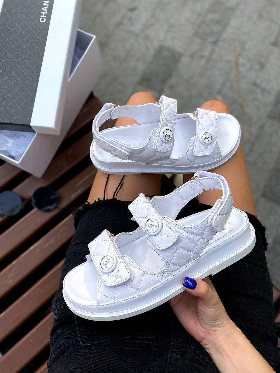 

Chanel Sandals White Leather 2