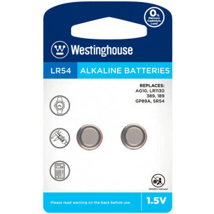 

Батарейка Westinghouse Alkaline G10/ 389/ LR54/ LR1130 (2шт)