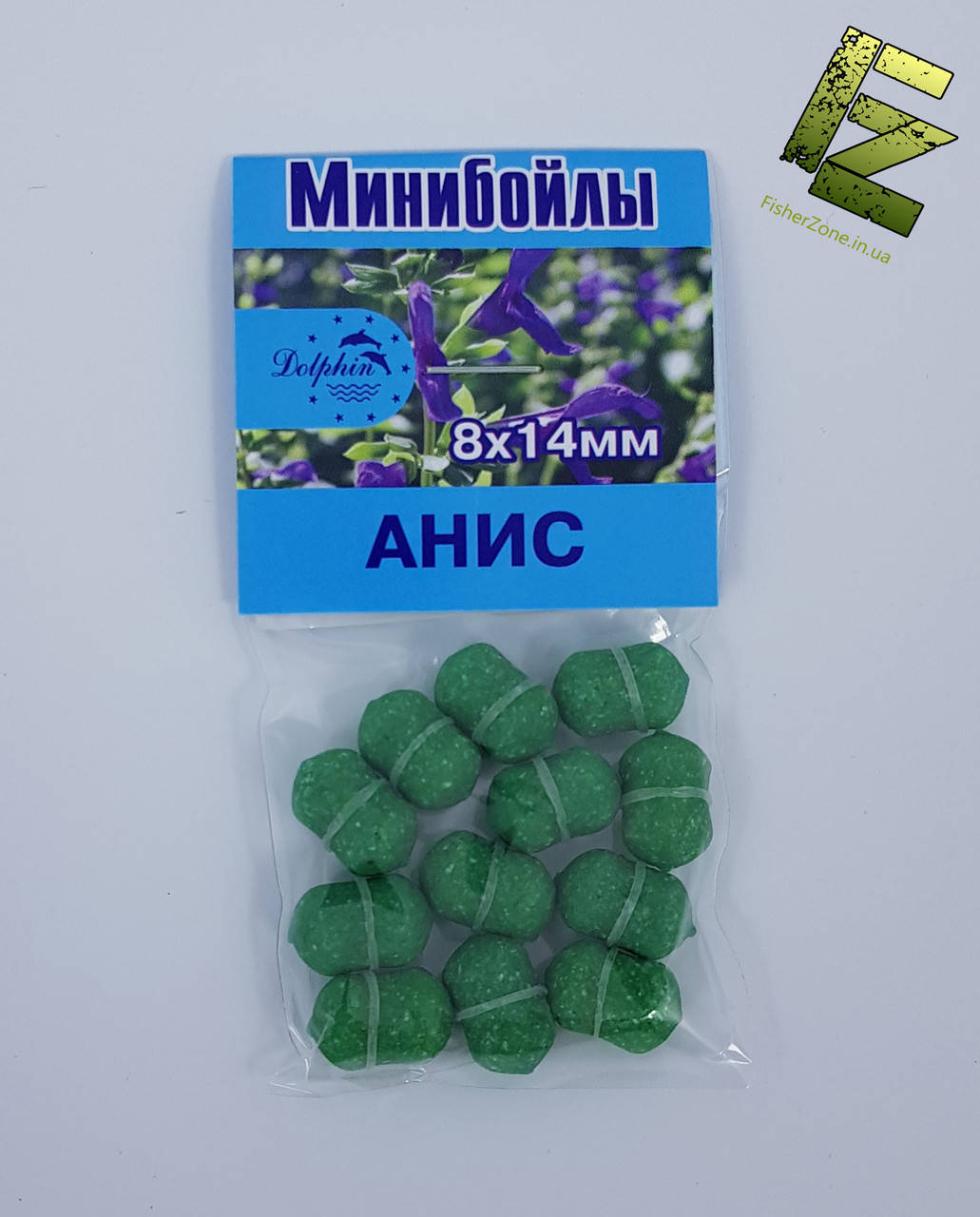 

Минибойлы на резинке Dolphin 8х14мм 12шт (Анис)