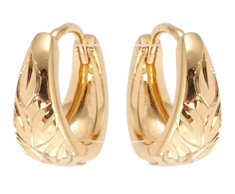 

Серьги Xuping Позолота 18K колечки "Декоративный орнамент насечками"