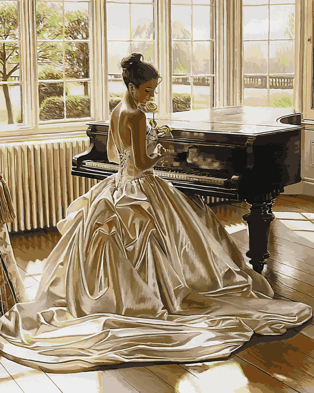 

Картина по номерам Babylon Девушка у рояля 40x50 см (в коробке) арт.VP897