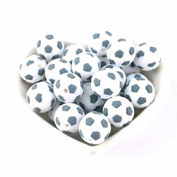 

Мячик бусина силиконовая Серый