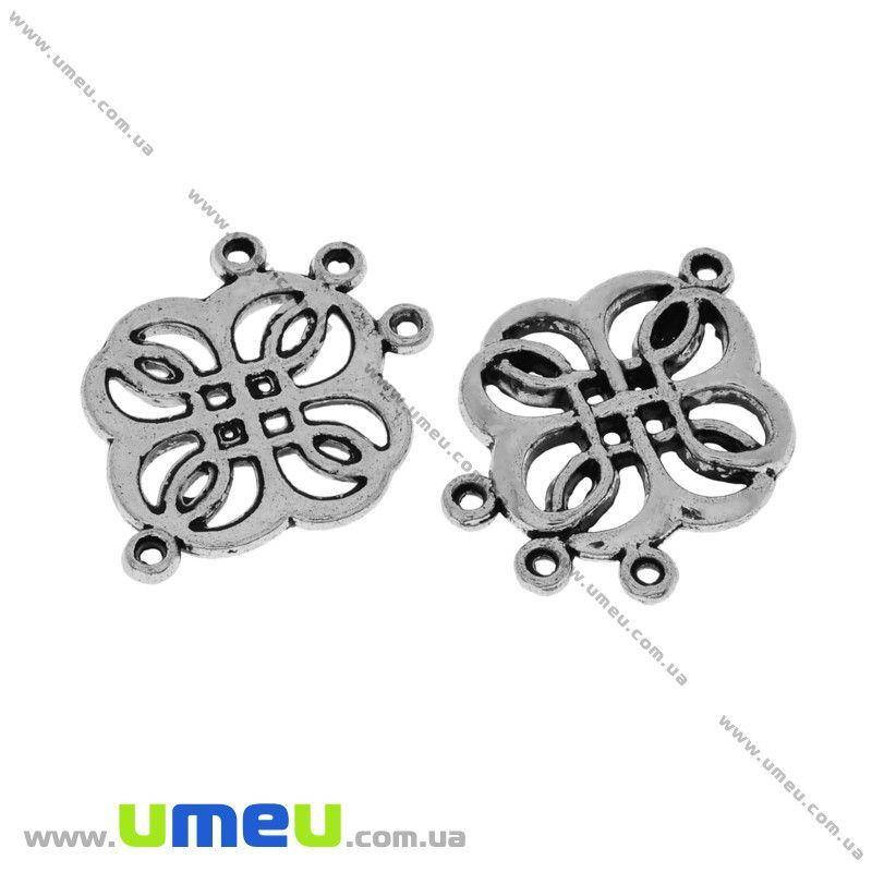 

Коннектор металлический, 24х18 мм, Античное серебро, 1 шт (KON-031448)