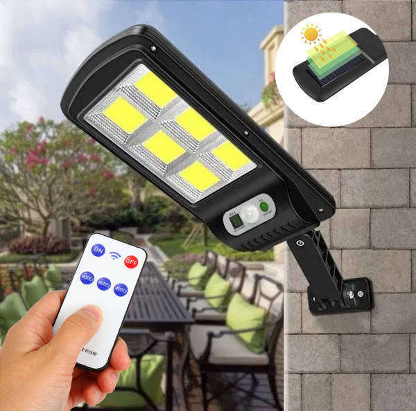 

Светильник уличный на стену аккумуляторный Solar Light B18-6 COB с пультом, на солнечной батарее FPSH