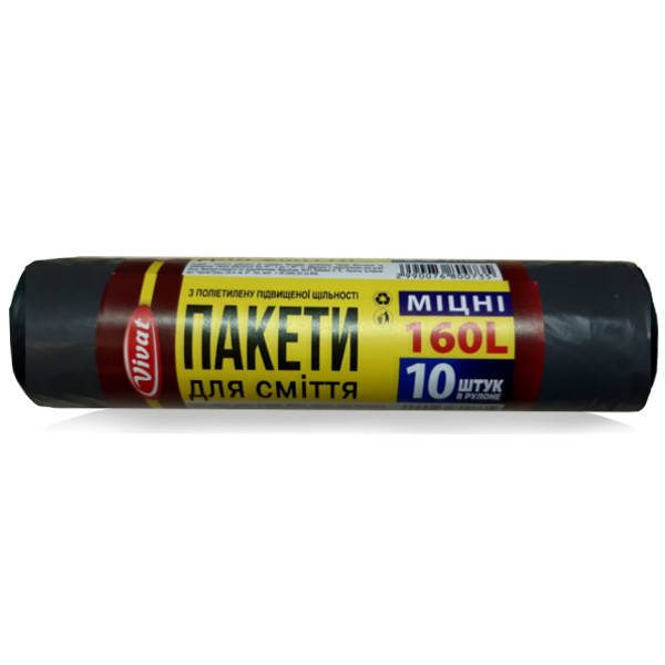 

Пакеты мусорные крепкие 10 шт Виват 160 л