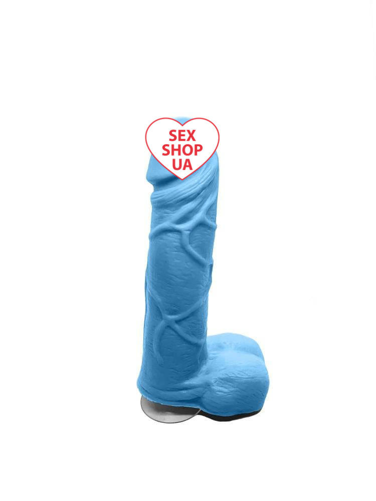 

Мыло в форме фаллоса на присоске размер M, 14х4 см (голубой)