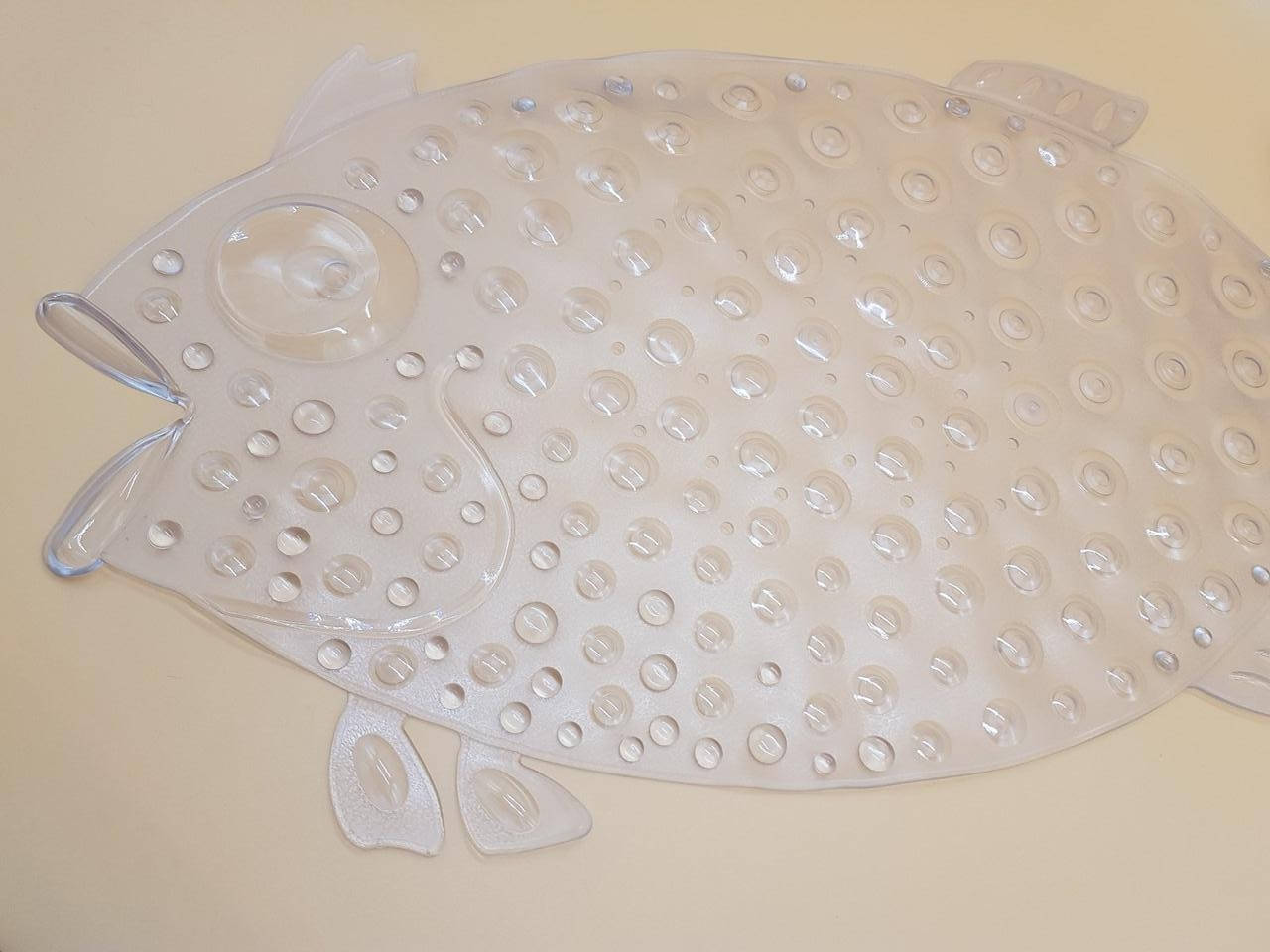 

Силиконовый коврик в ванну прозрачный "Морская рыбка" 73х39см.