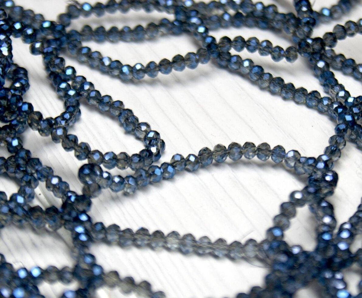 

Бусины хрустальные 2х2мм кол-во: 180-190 шт, двухцветный сине серый прозрачный (сп7нг-6715)