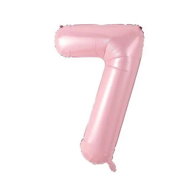 

Фольгированная цифра 7 нежно розовая (baby pink) 70 см, Розовая пастель