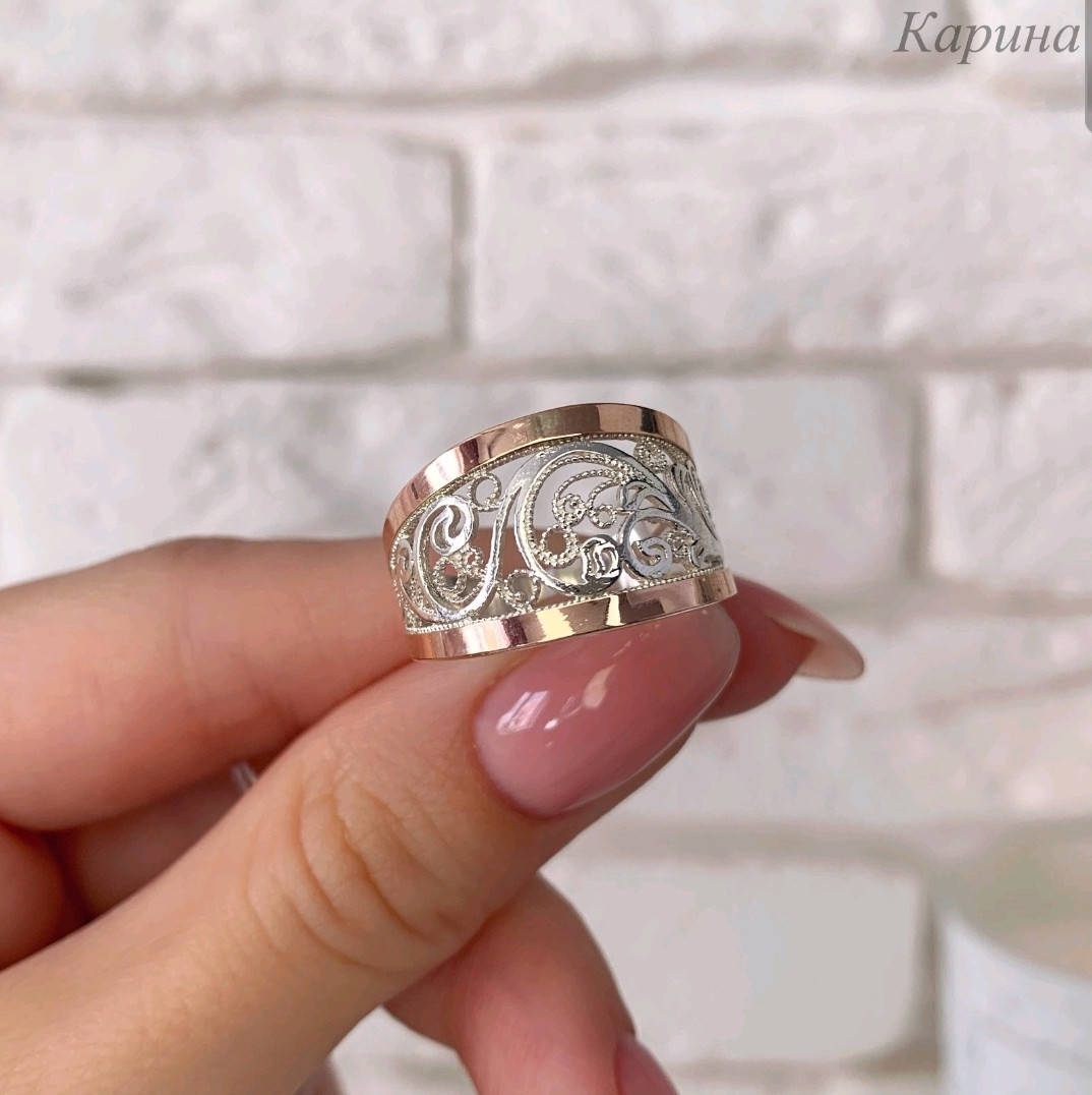 

Серебряное кольцо с золотом Карина"Г"