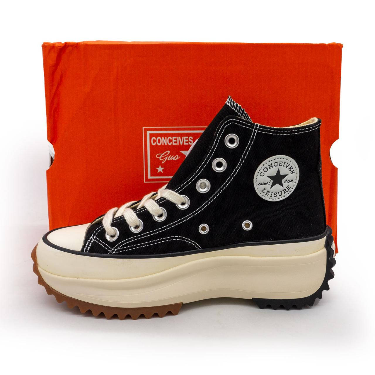 

Кеды в стиле Converse,конверс на платформе черно-белые р.(36, 37, 38, 39, 40)