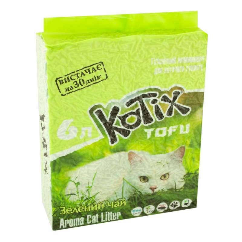 

Котикс Тофу KOTIX TOFU наполнитель для кошачьего туалета Зеленый чай, 6 л