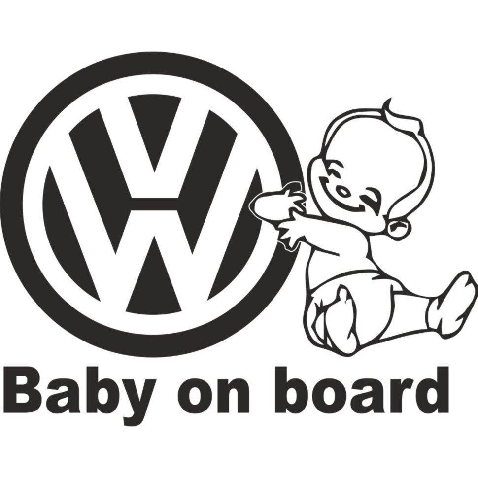 

Виниловая наклейка на автомобиль - Baby on Board Volkswagen