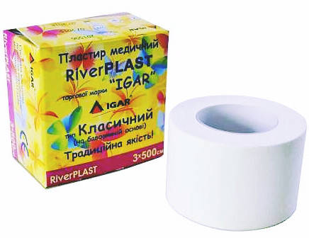 

Пластырь медицинский RiverPLAST Классический на хлопковой основе в катушке 3×500см