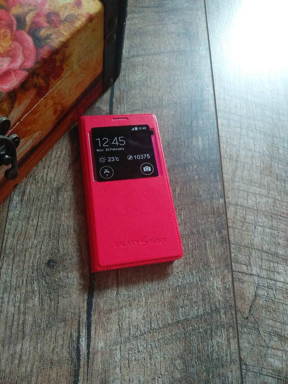 

Чехол книжка для телефону Samsung Galaxy S6 edge G925F кожаный флип чохол на телефон самсунг гелекси С6 едж