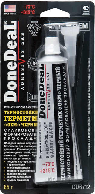 

6712 DD Термостойкий герметик — формирователь прокладок силиконовый OEM (черный) 85г