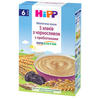 

HiPP Детская молочная каша "5 злаков с черносливом" с пребиотиками, 250г