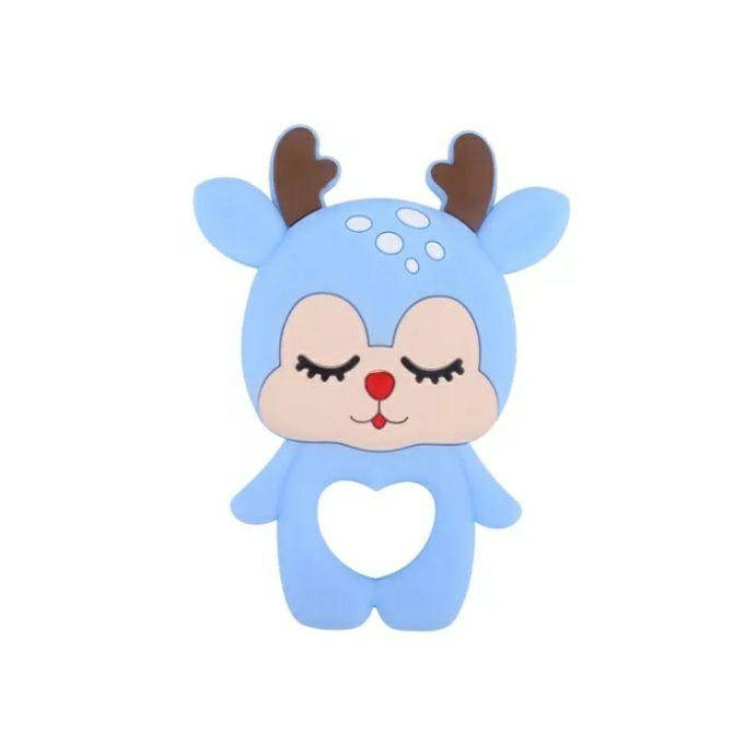 

Оленёнок грызунок (прорезыватель) для зубов силиконовый Голубой