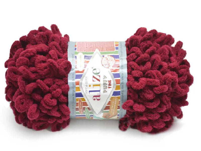 

Alize Puffy Fine NEW, Вишневый №107, Бордовый
