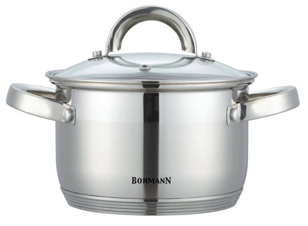 

Кастрюля нержавейка с крышкой Bohmann (Бохман) 16 см, 2.1 л (BH-1416)