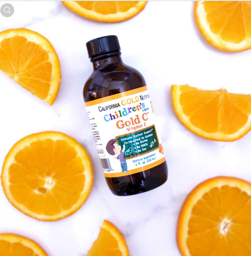 

California Gold Nutrition, Gold C, витамин C в жидкой форме для детей, класса USP, натуральный апельсиновый вк