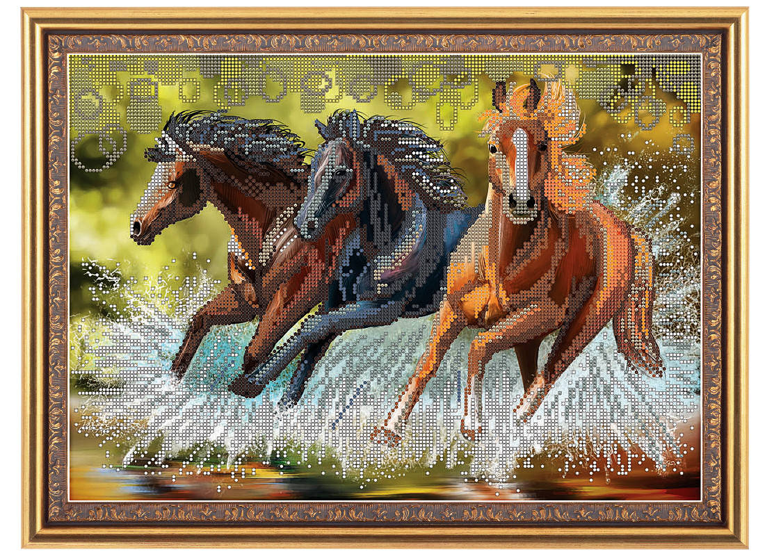 

Схема для вышивки бисером или крестиком "Мустанги"