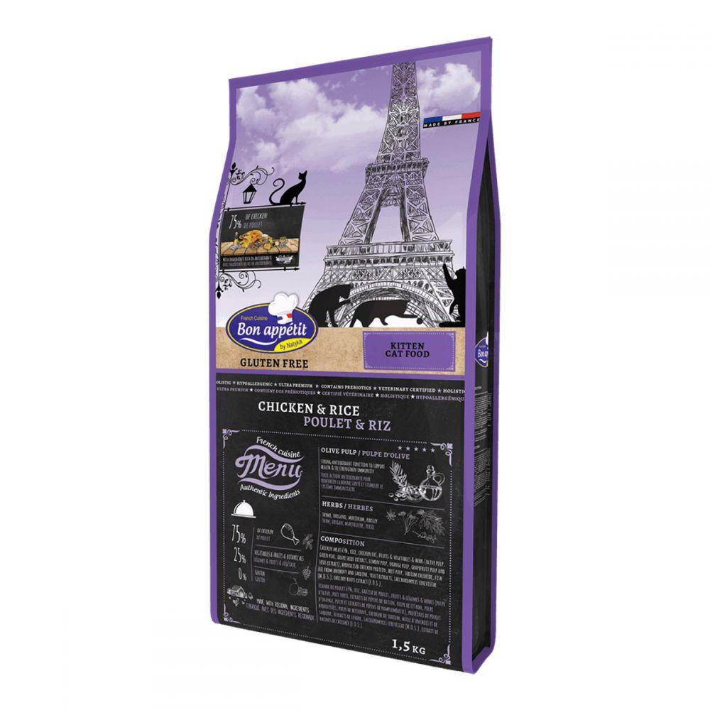 

Гипоаллергенный безглютеновый корм для котят Bon Appetit Kitten Chicken & Rice 1,5 кг