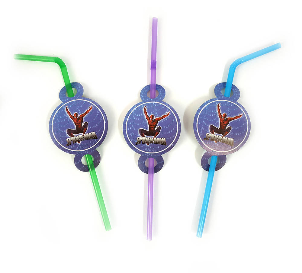 

Набор трубочек с гофрой 8 шт "Человек паук" SpiderMan, Разные цвета