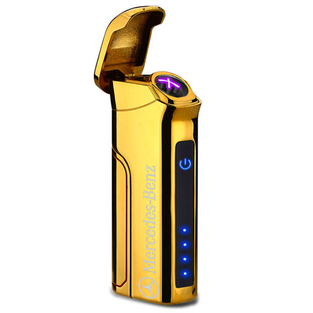 

USB зажигалка электроимпульсная электрическая сенсорная аккумуляторная в подарочной упаковке золотая GM046-4MB, Золотистый