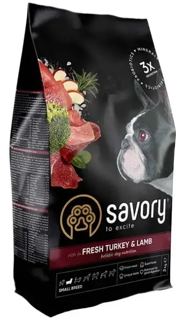 

Savory корм холистик для собак мелких пород 8кг (индейка и ягненок)