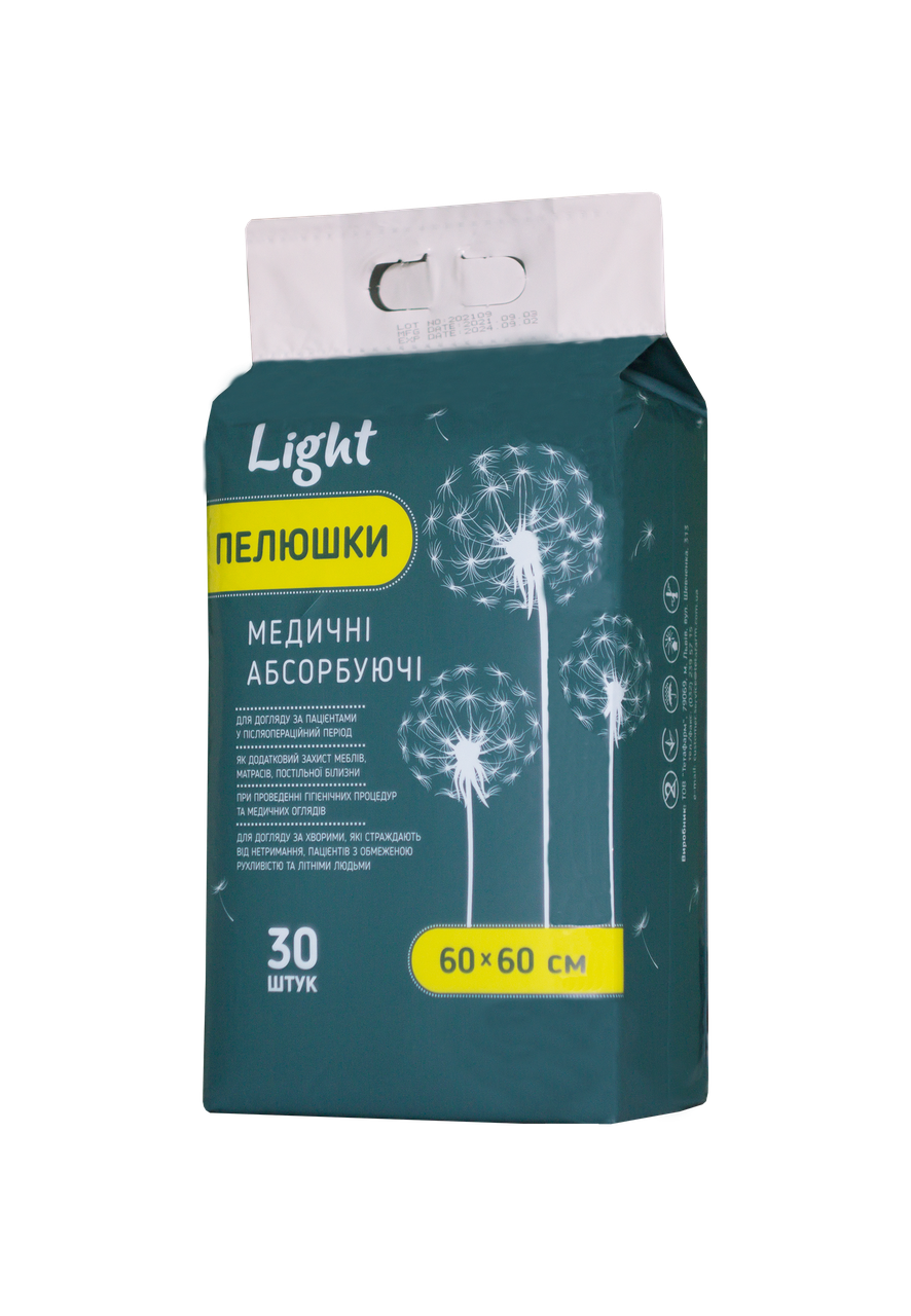 

Пеленки одноразовые 60х60 30 шт light