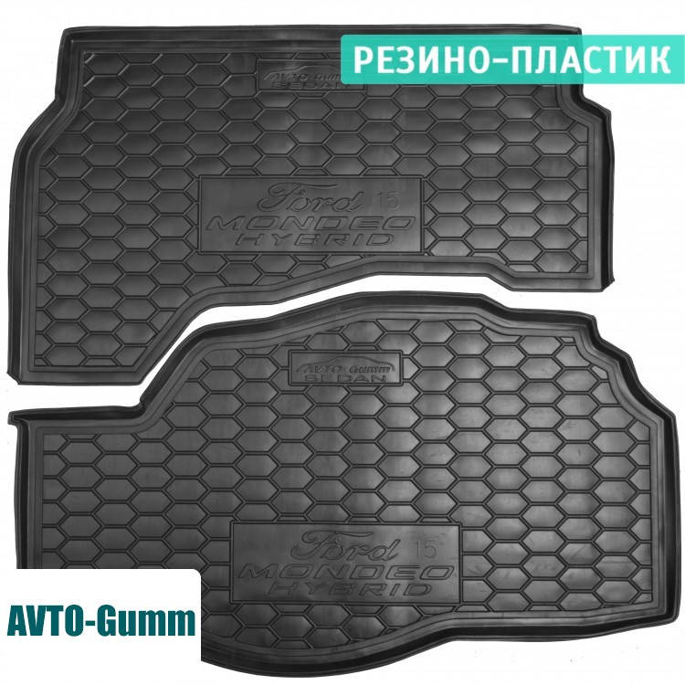 

Коврик в багажник для Ford Mondeo '15-, hybrid резино-пластиковый (AVTO-Gumm), Темно-серый