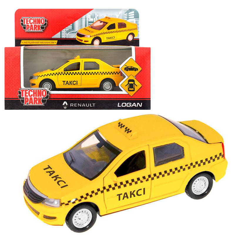 

Машинка металлическая Renault Logan Такси Технопарк, Желтый