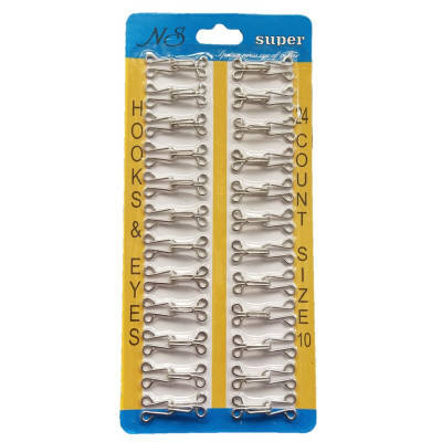 

10 крючки, застежки для одежды Sindtex серые 24шт (653-Т-0716), Серый