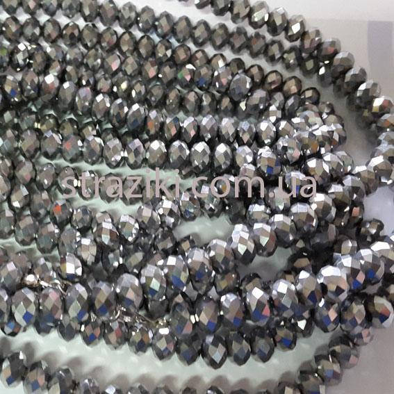

4мм рондели silver 130шт/низке (Хрустальные рондели)