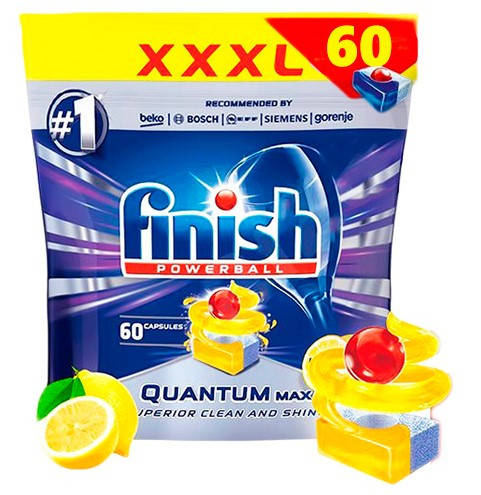 

Таблетки для посудомоечных машин FINISH Quantum Лимон 60 шт 5997321733470