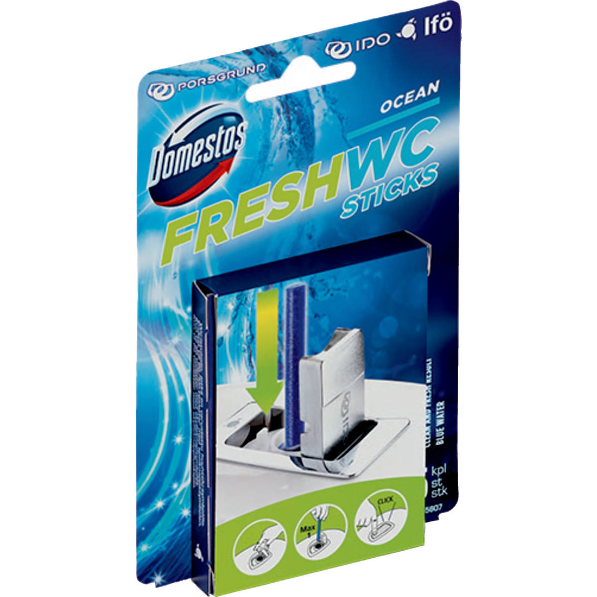 

Стікери для в бачок унітазу Domestos 5шт Ocean
