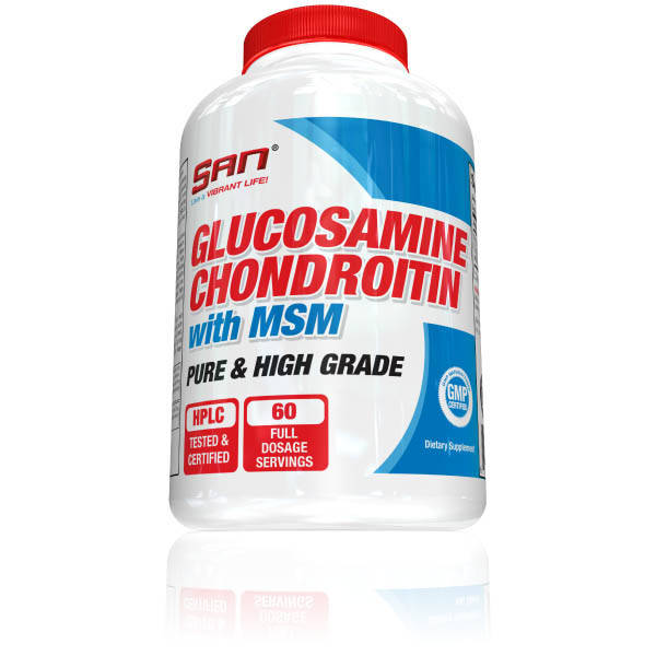 

Для суставов и связок SAN Glucosamine and Chondroitin with MSM, 180 таблеток
