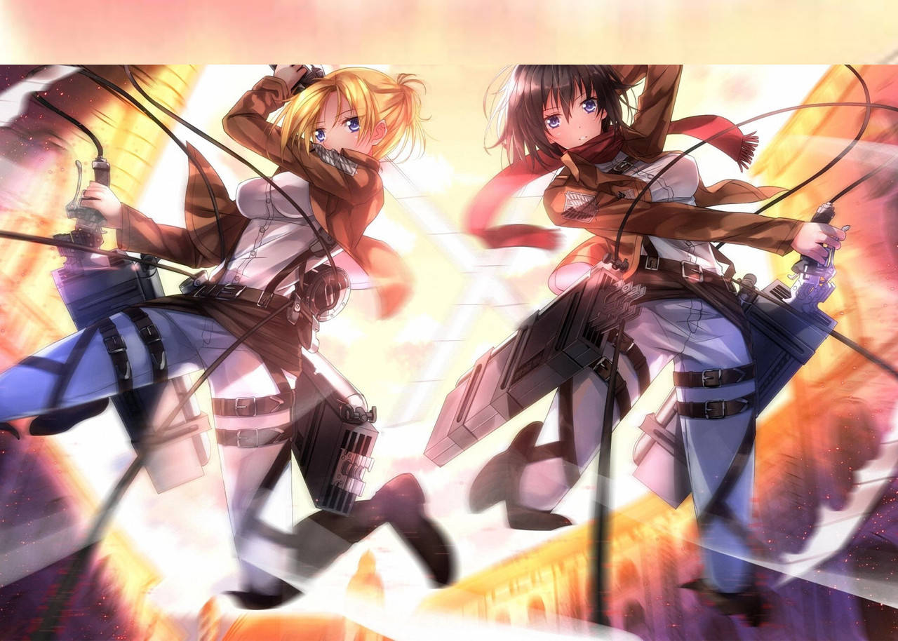 

Фотокартина GeekLand Attack on Titan Атака титанов девушки аниме 60x40 AT 09.017