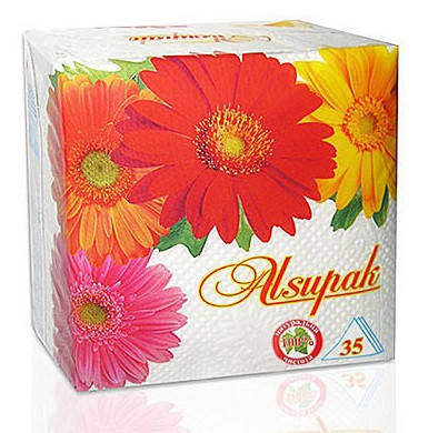 

Серветка "Алсу 35л 25 Х 25 біла 18 пач/уп*90, Белый