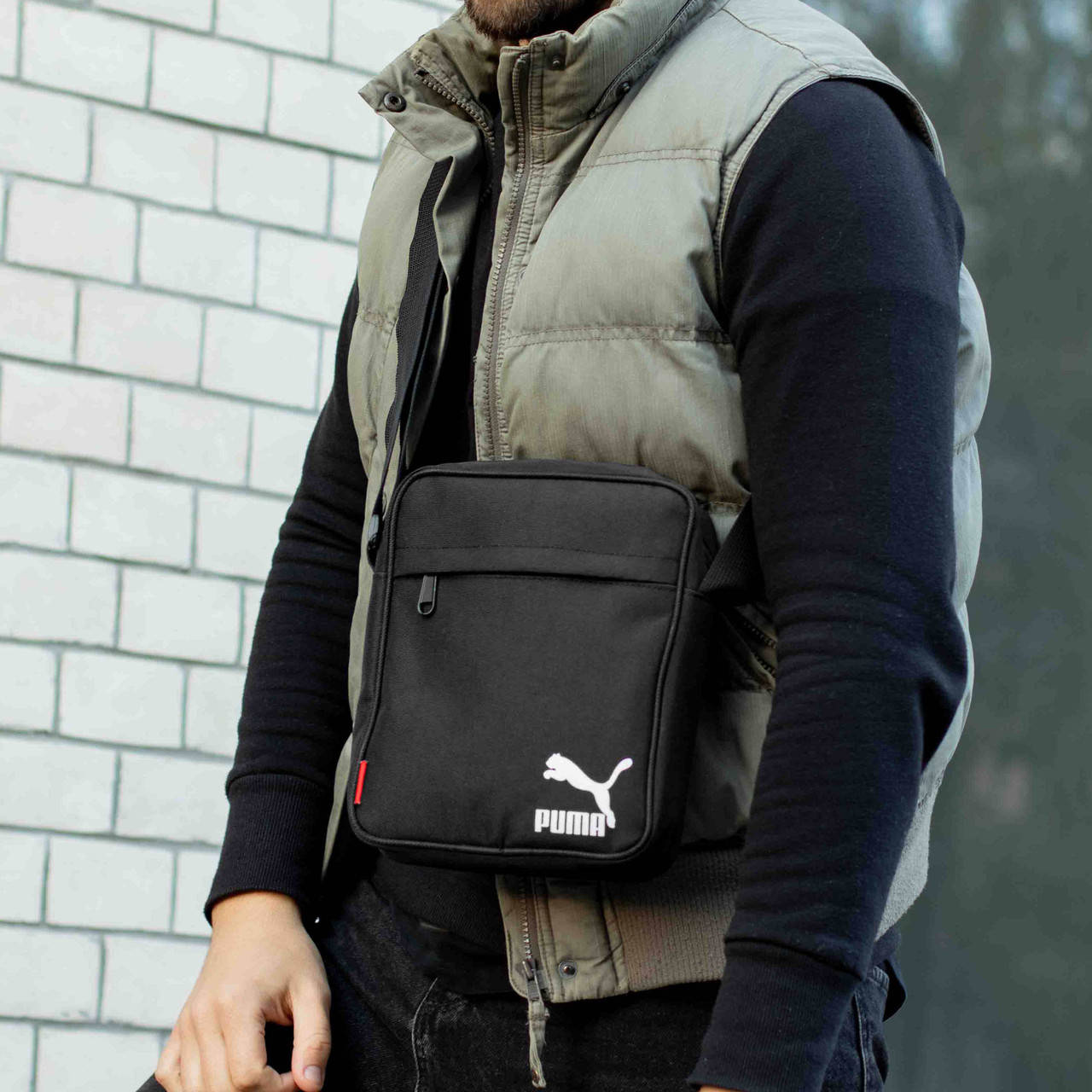 

Мужская сумка барсетка Puma met Пума мессенджер через плечо черная, Черный