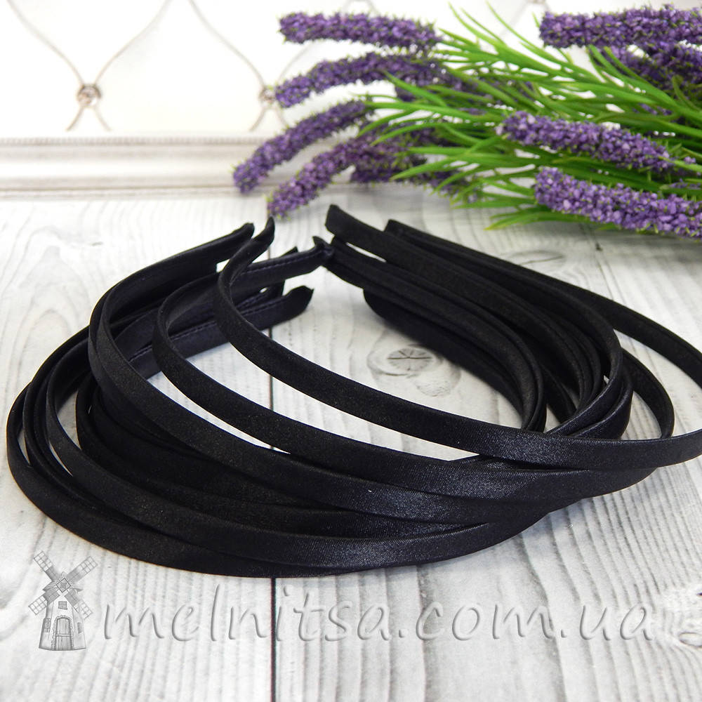 

Обруч металлический в атласе, 7 мм, черный