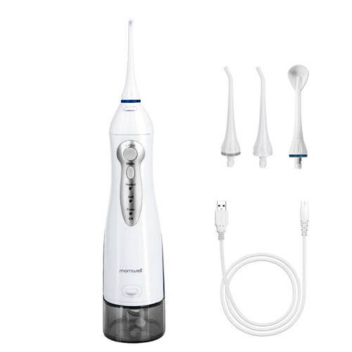 

Ирригатор для полости рта портативный 330мл импульсный, 4 насадки, Mornwell