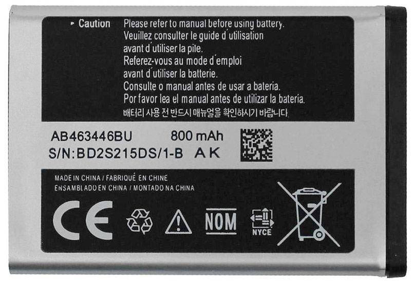 

Аккумулятор Samsung X200 / AB463446BU (800 mAh) 12 мес. гарантии