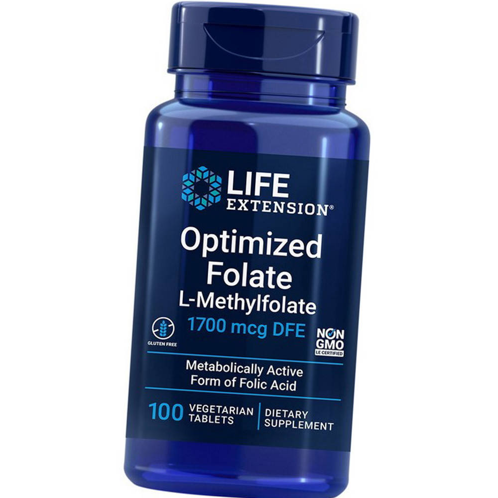 

Фолат (Фолиевая кислота) Optimized Folate L-Methylfolate 1700 mcg DFE 100 veg tab