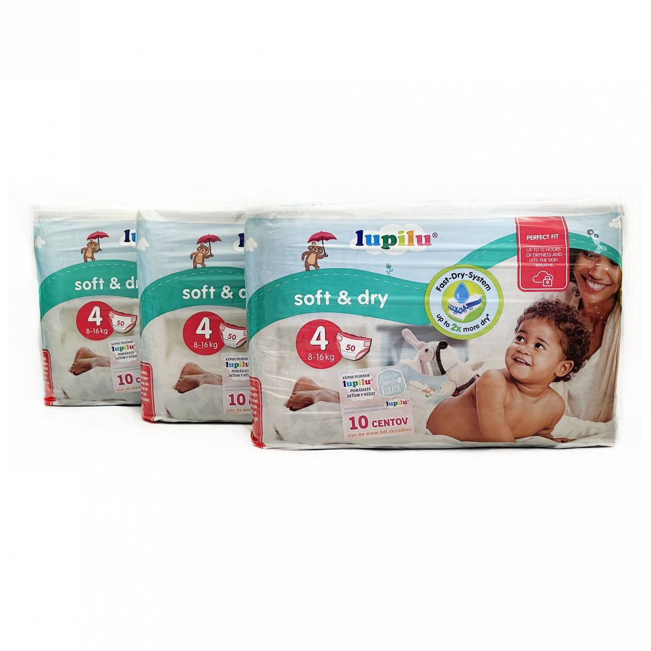 

Підгузники Lupilu Soft & dry Розмір 4, 8-16 кг, 150 шт