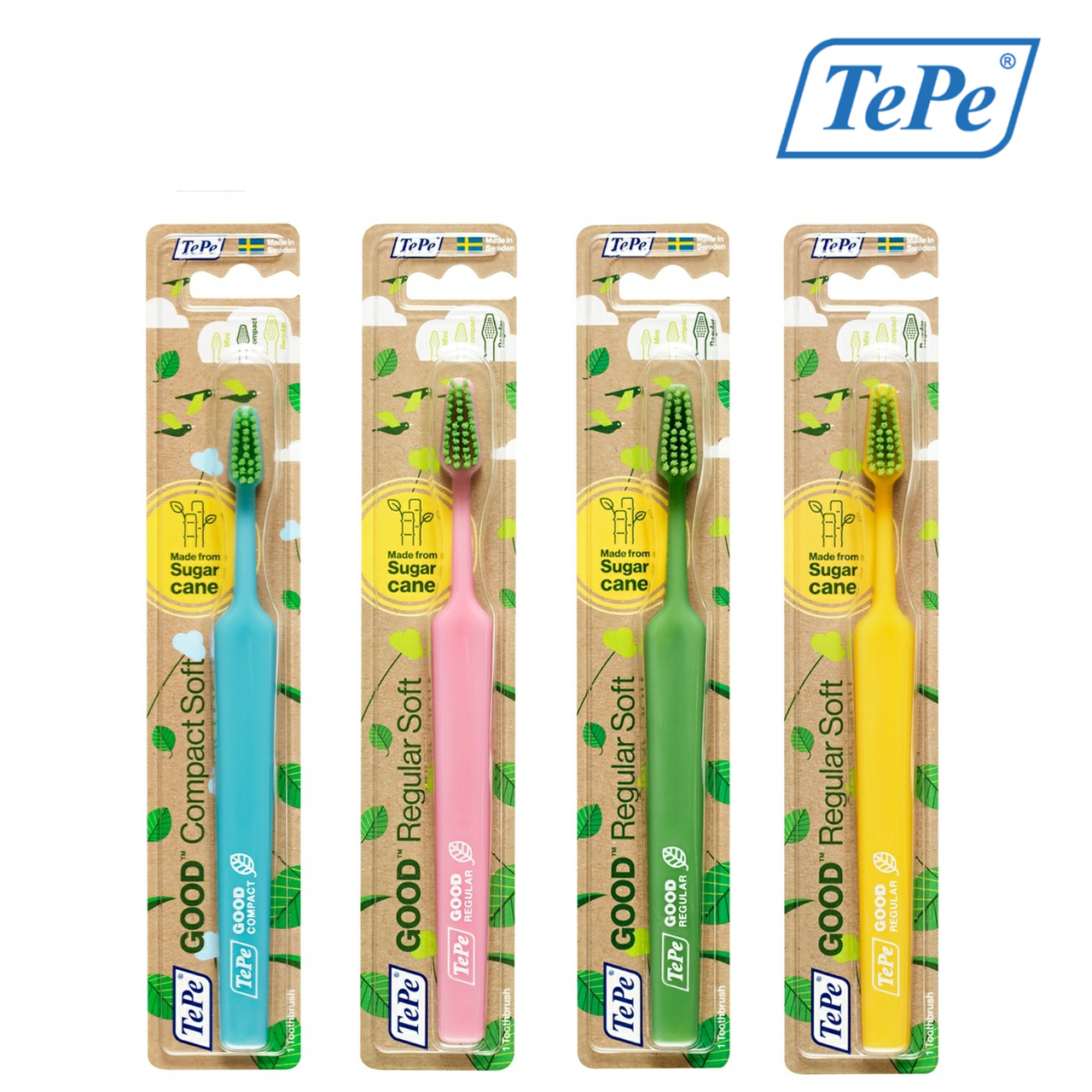

Зубная щетка TePe Good Regular, мягкая, Зелёный