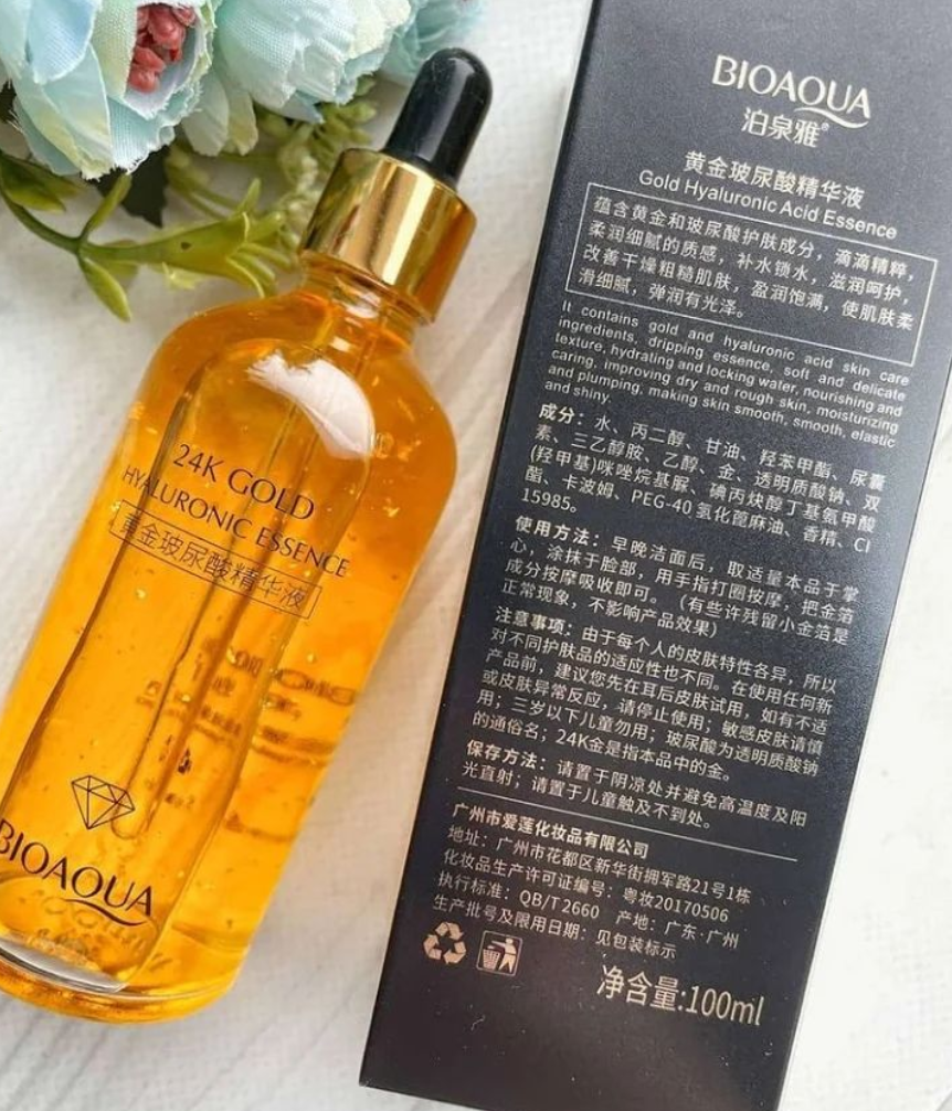 

УЦЕНКА! Примята коробка! Сыворотка для лица Bioaqua 24 k gold hyaluronic acid 100 мл